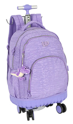 Kit Mochila Rodinha Up4-You 360 Graus com Lancheira e Estojo Roxo