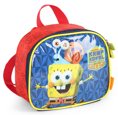 Mochila Infantil Rodinha Bob Esponja com Lancheira e Estojo