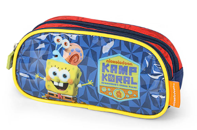 Mochila Infantil Rodinha Bob Esponja com Lancheira e Estojo