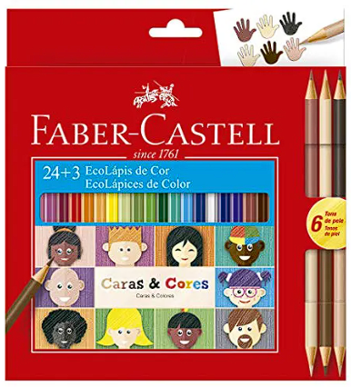 Lápis de Cor com 24 cores + 6 tons Faber Castell