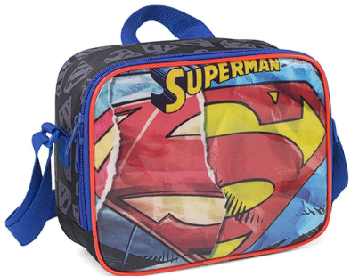 Mochila Infantil Rodinhas Superman com Lancheira e Estojo